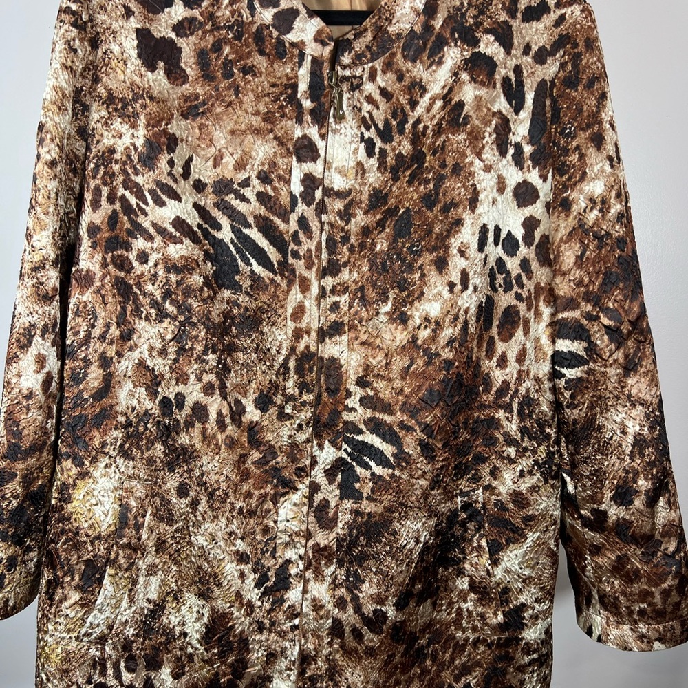 TanJay Brown Leopard Print Cape Jacket